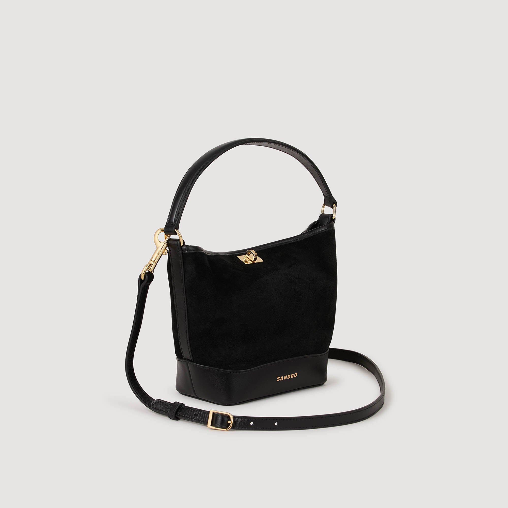 Sac seau MINI TANGOSO en suède et cuir