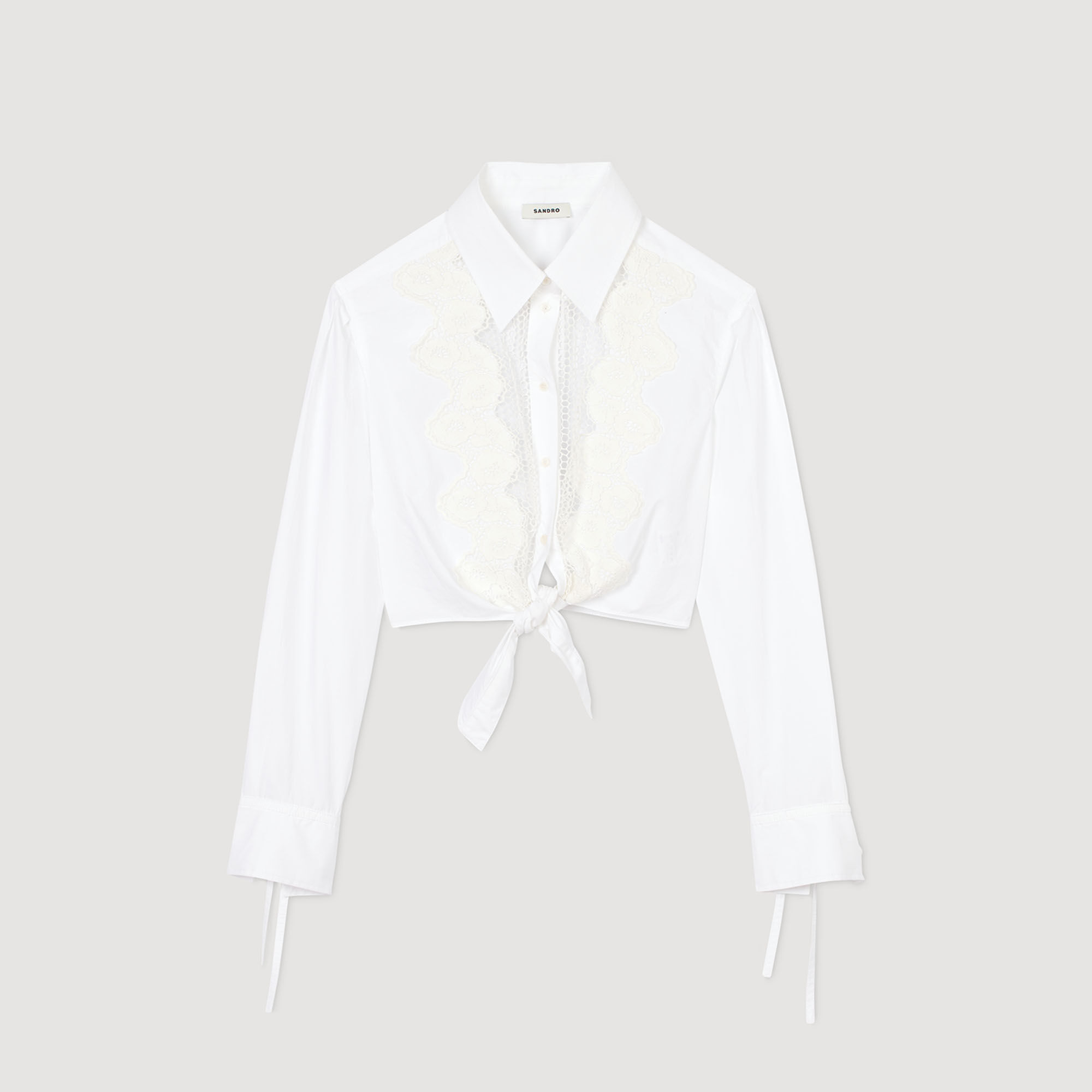Chemise à plastron en dentelle
