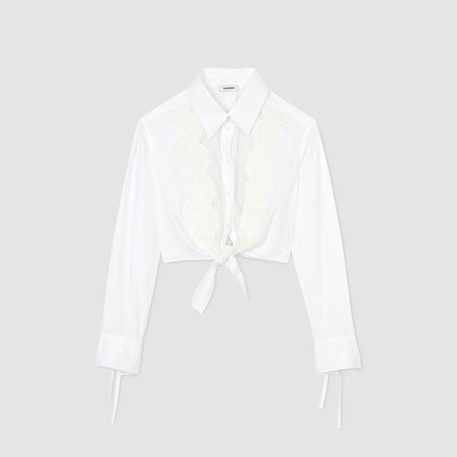 Chemise à plastron en dentelle