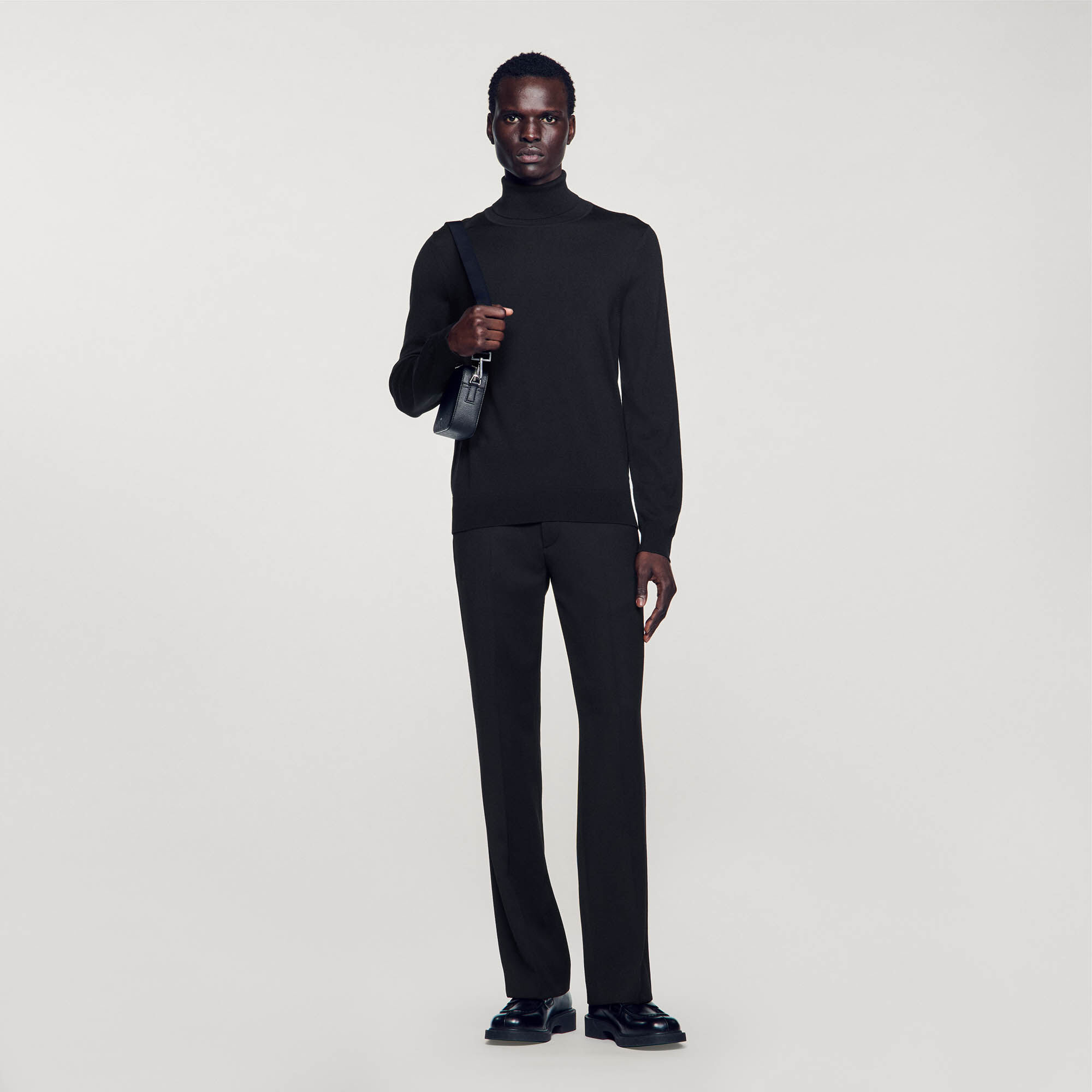Pull a col roule en laine Homme