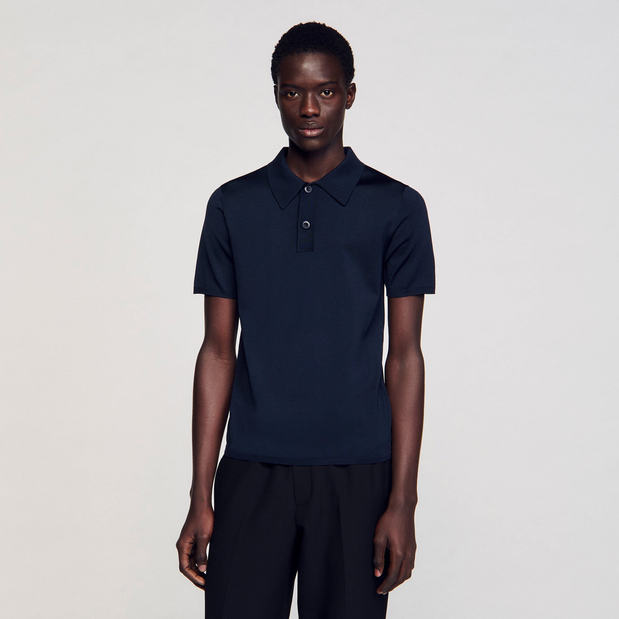 Polo en maille à manches courtes