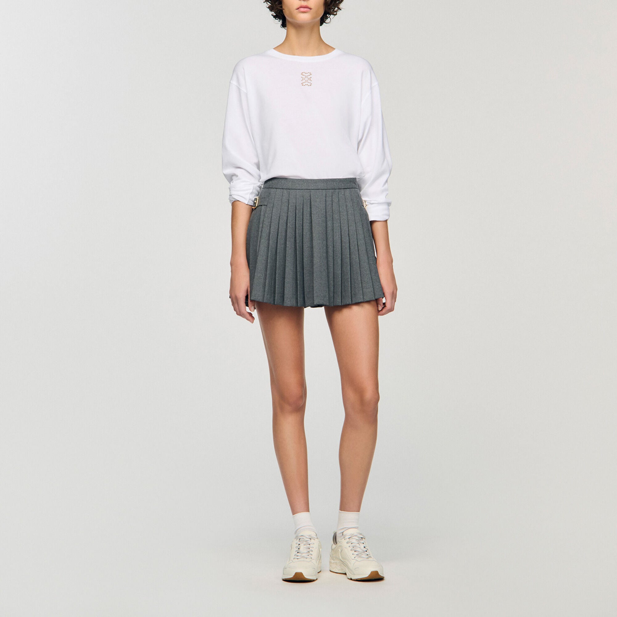 T-shirt &agrave; broderie - Femme | Sandro Paris
