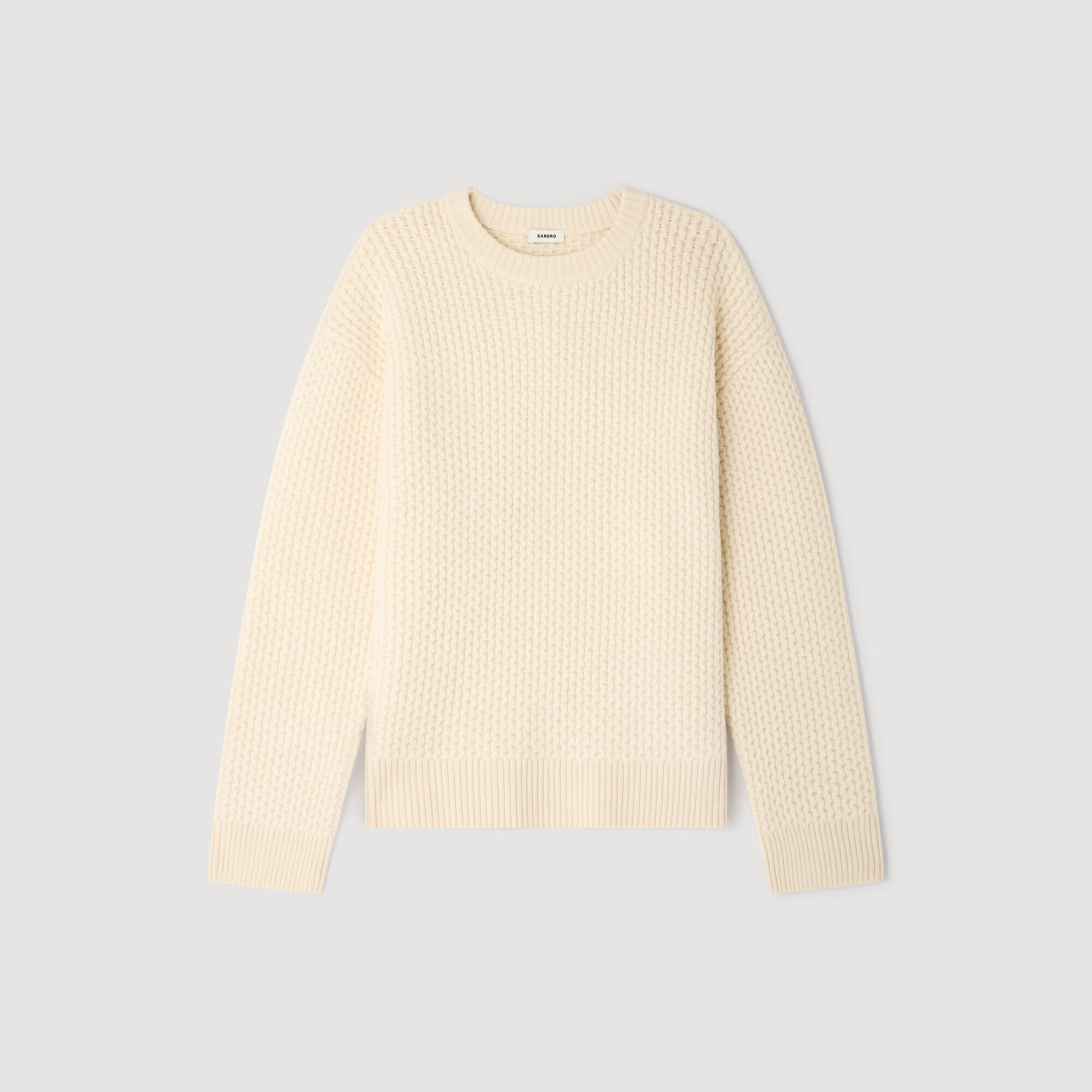 Pull laine point nid d'abeille