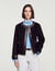 Manteau court &agrave; d&eacute;tails cuir - Femme | Sandro Paris