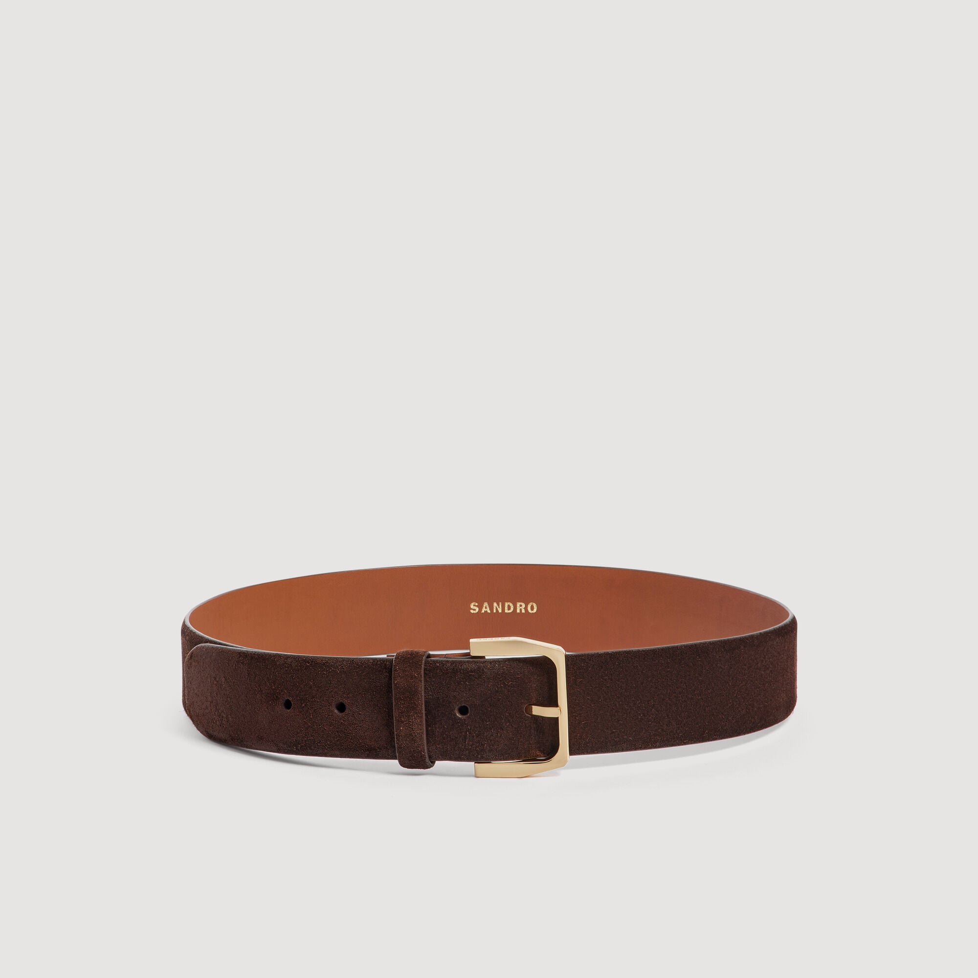 Ceinture cuir &agrave; boucle m&eacute;tallique