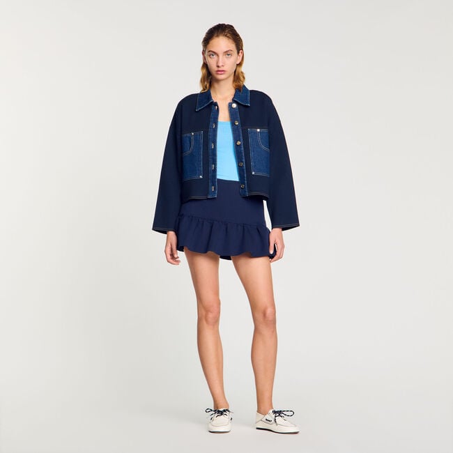 Cardigan à détail denim