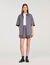 Chemise oversize rayée strassée