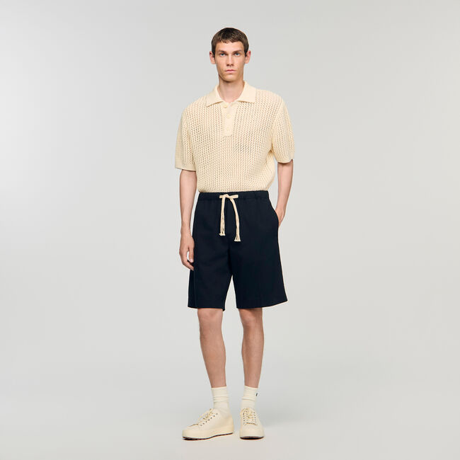 Short en coton à taille élastiqué