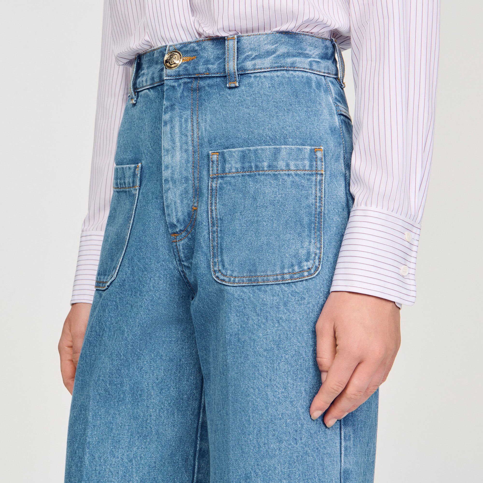 Jean large taille haute