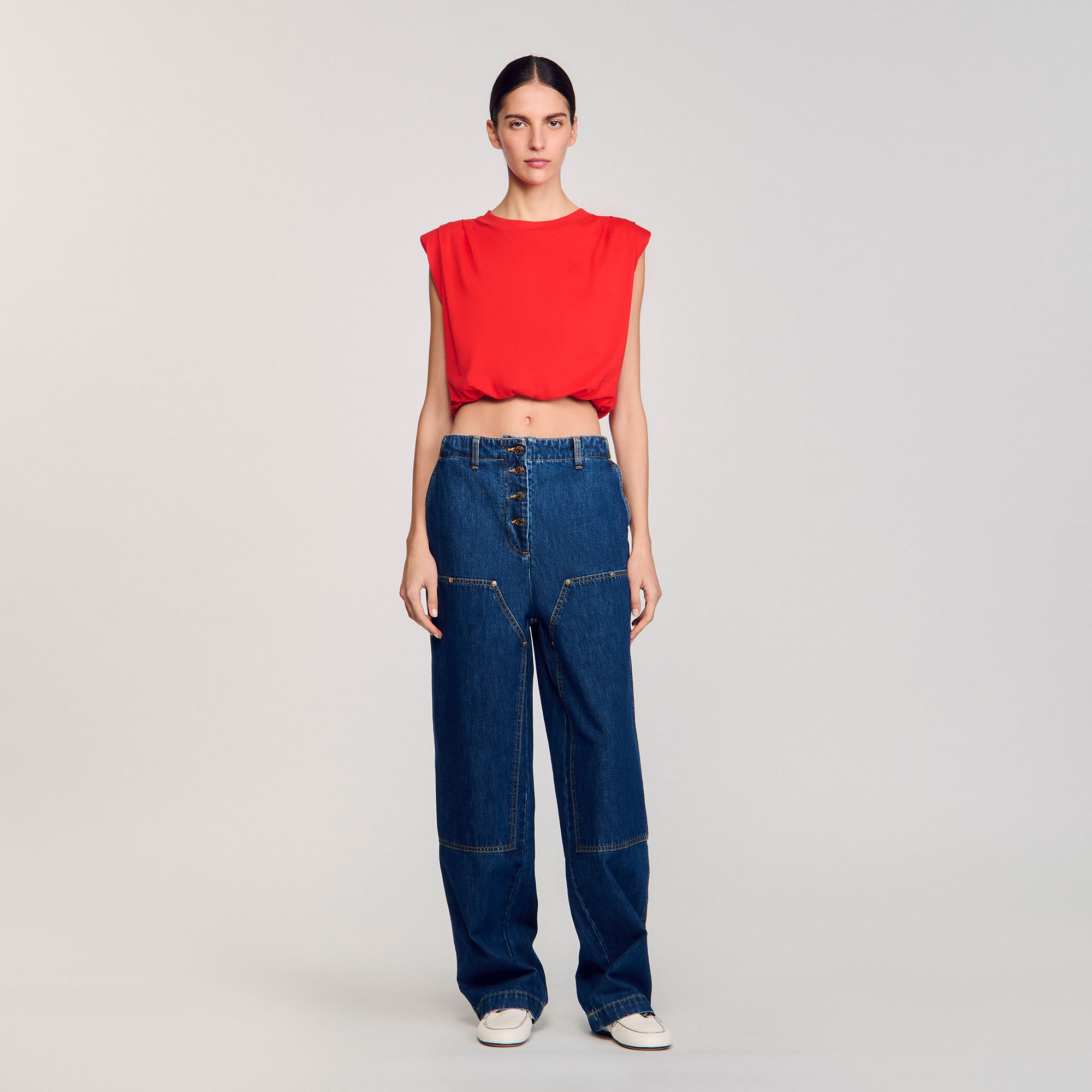 T-shirt court drapé