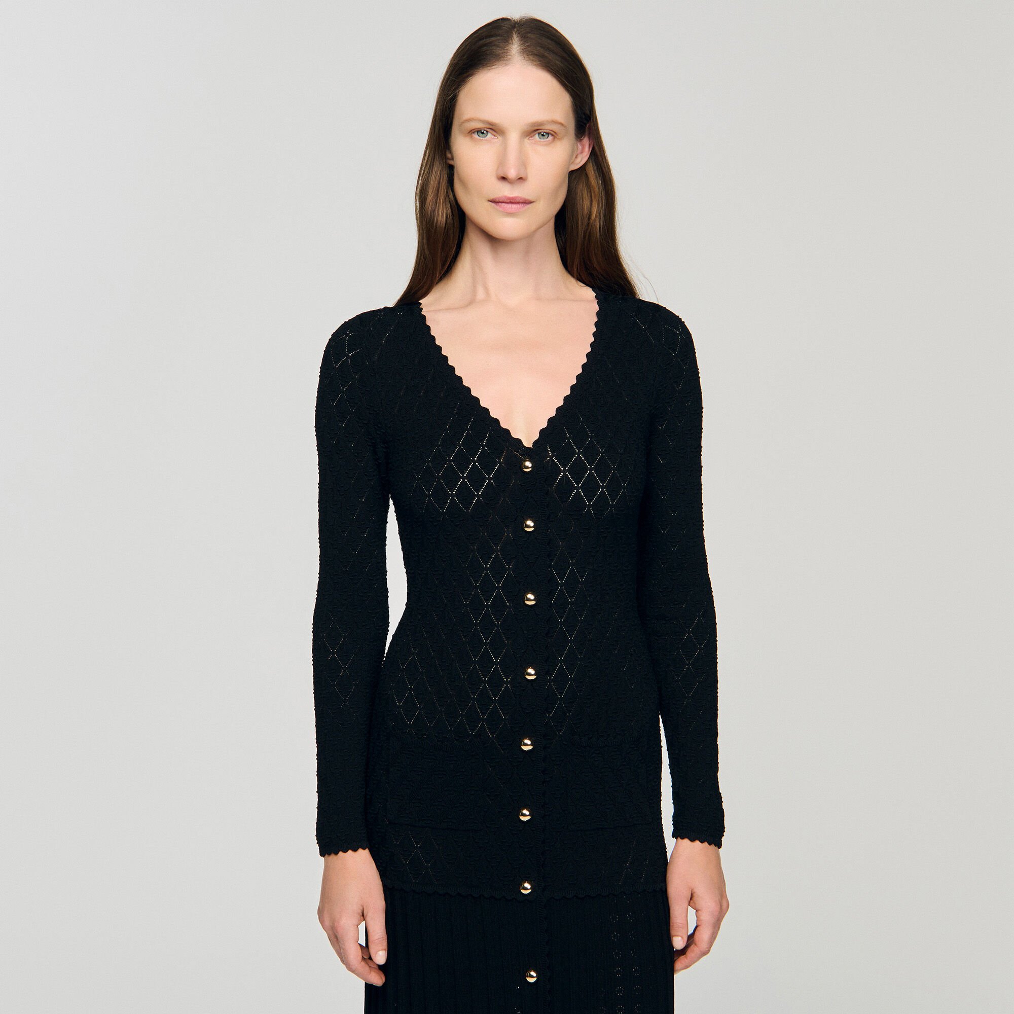 Robe longue en maille fantaisie