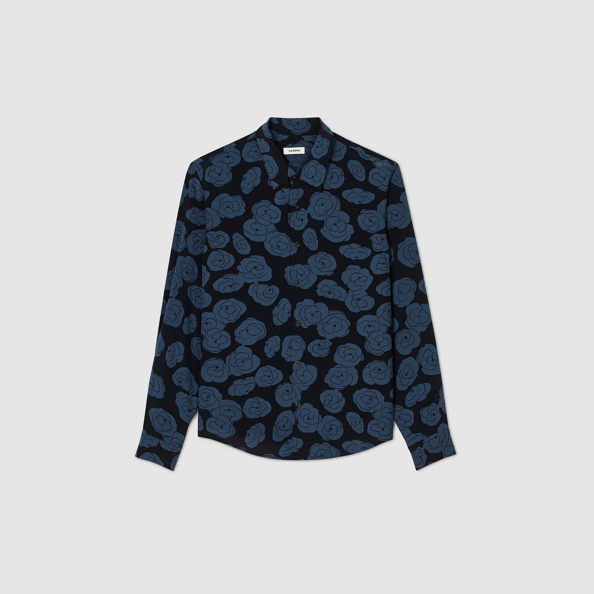 Chemise imprim&eacute; cam&eacute;lias - Homme | Sandro Paris