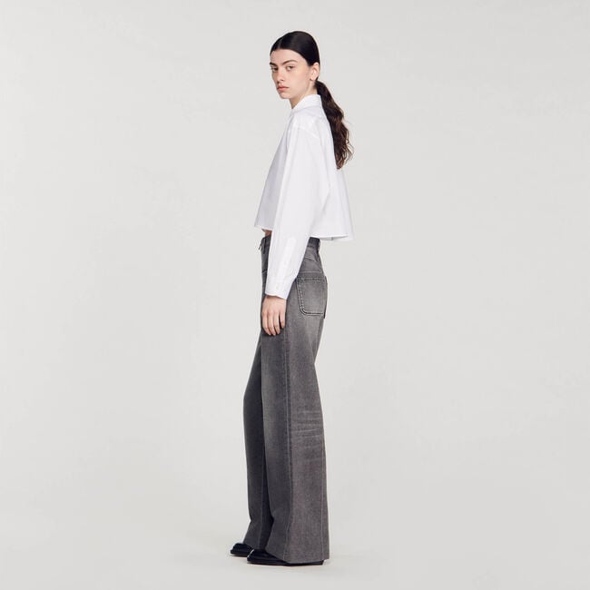 Chemise courte en popeline