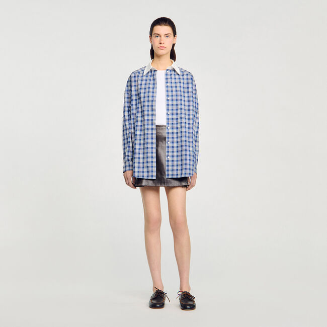 Chemise à carreaux strassée