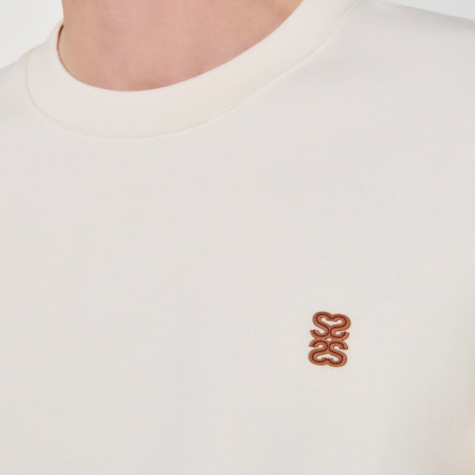 Sweat oversize à patch en cuir