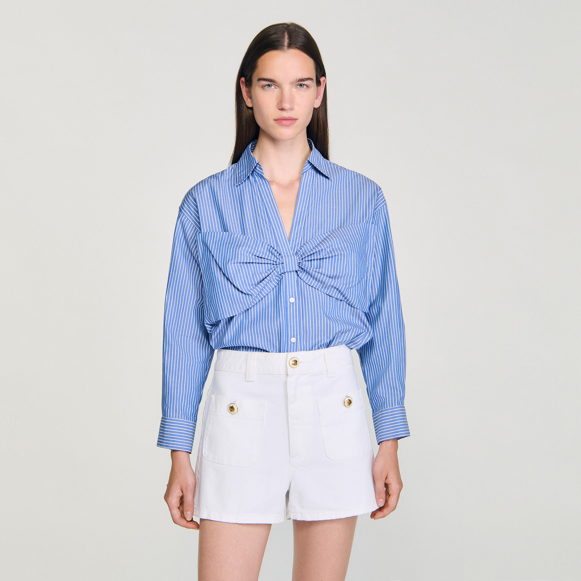Chemise oversize à nœud