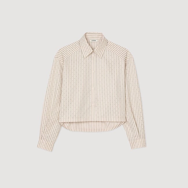 Chemise strassée à rayures