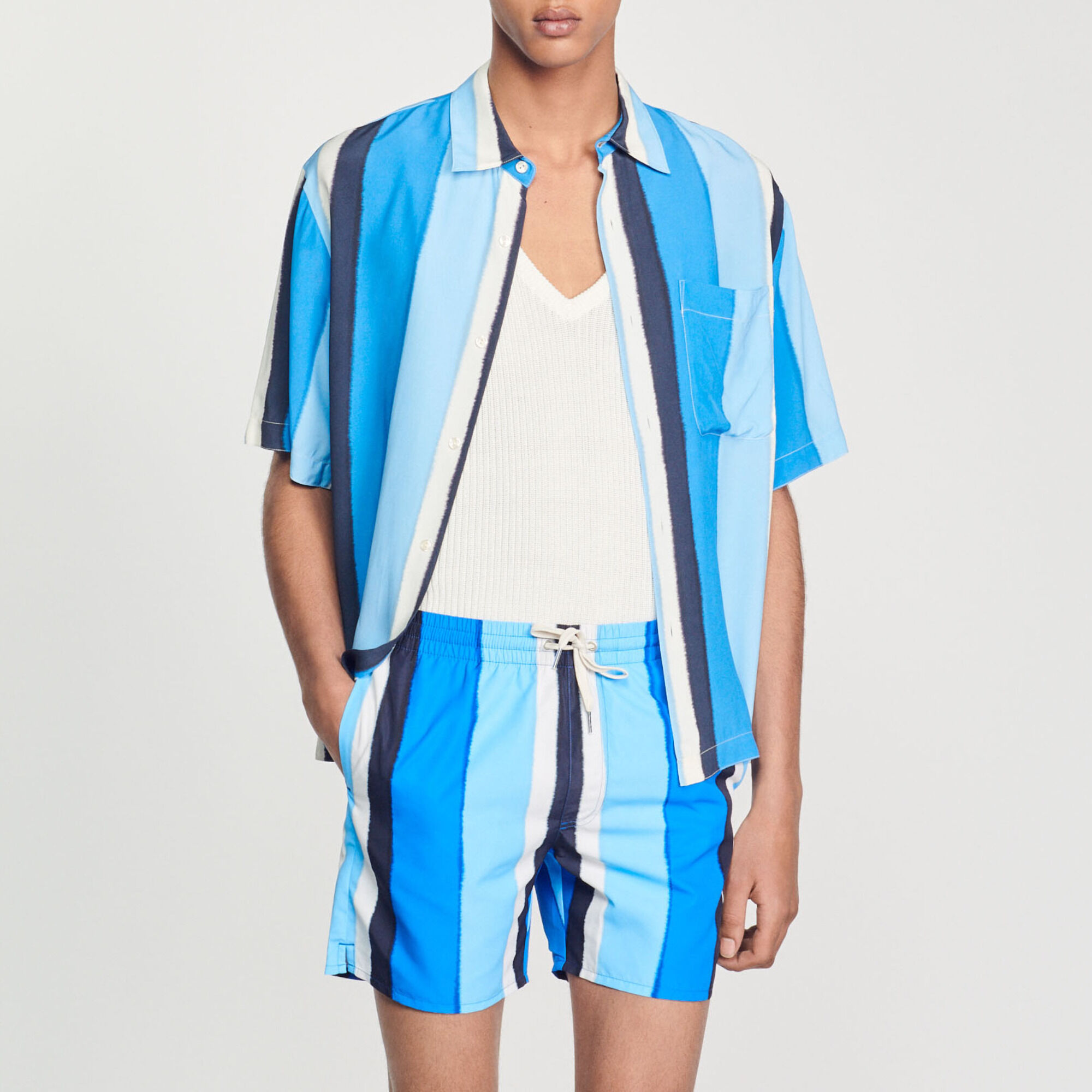 Maillot de bain imprimé rayé