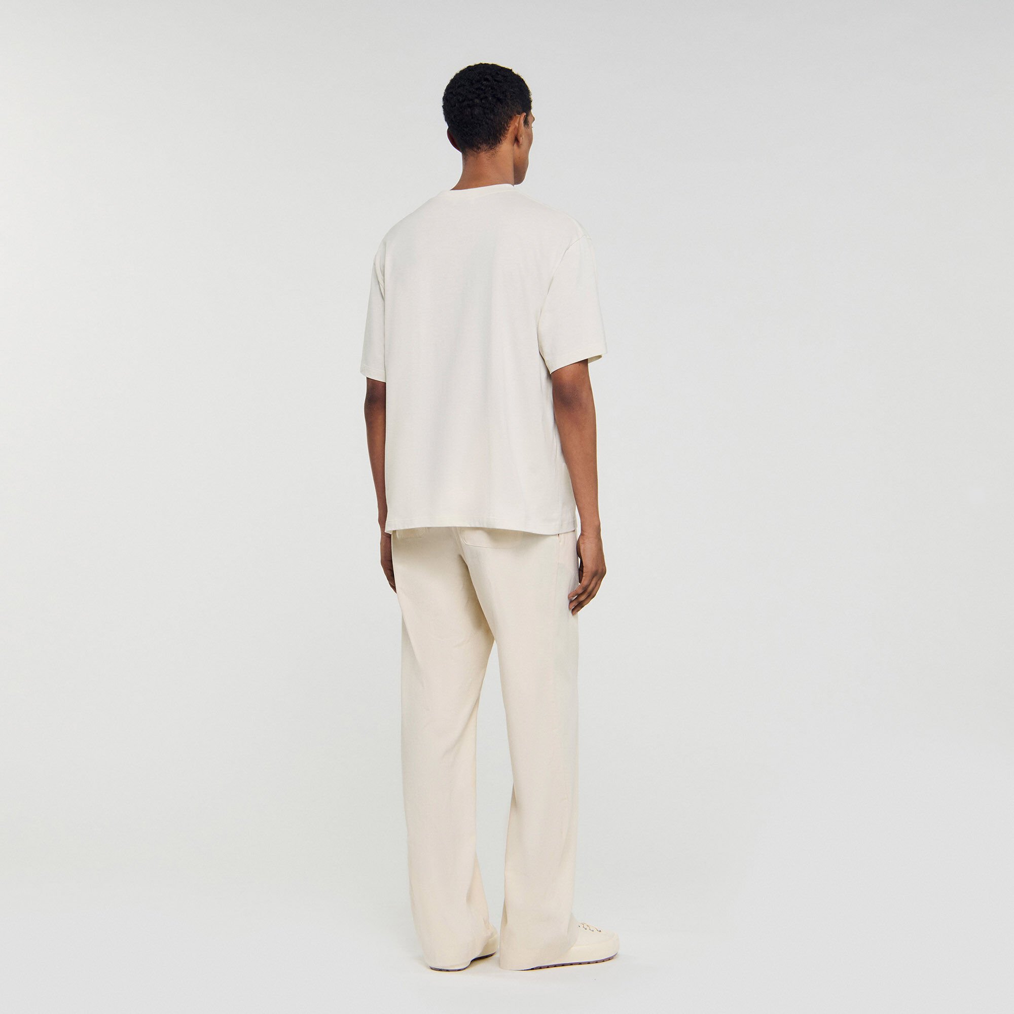 T-shirt à logo en cuir