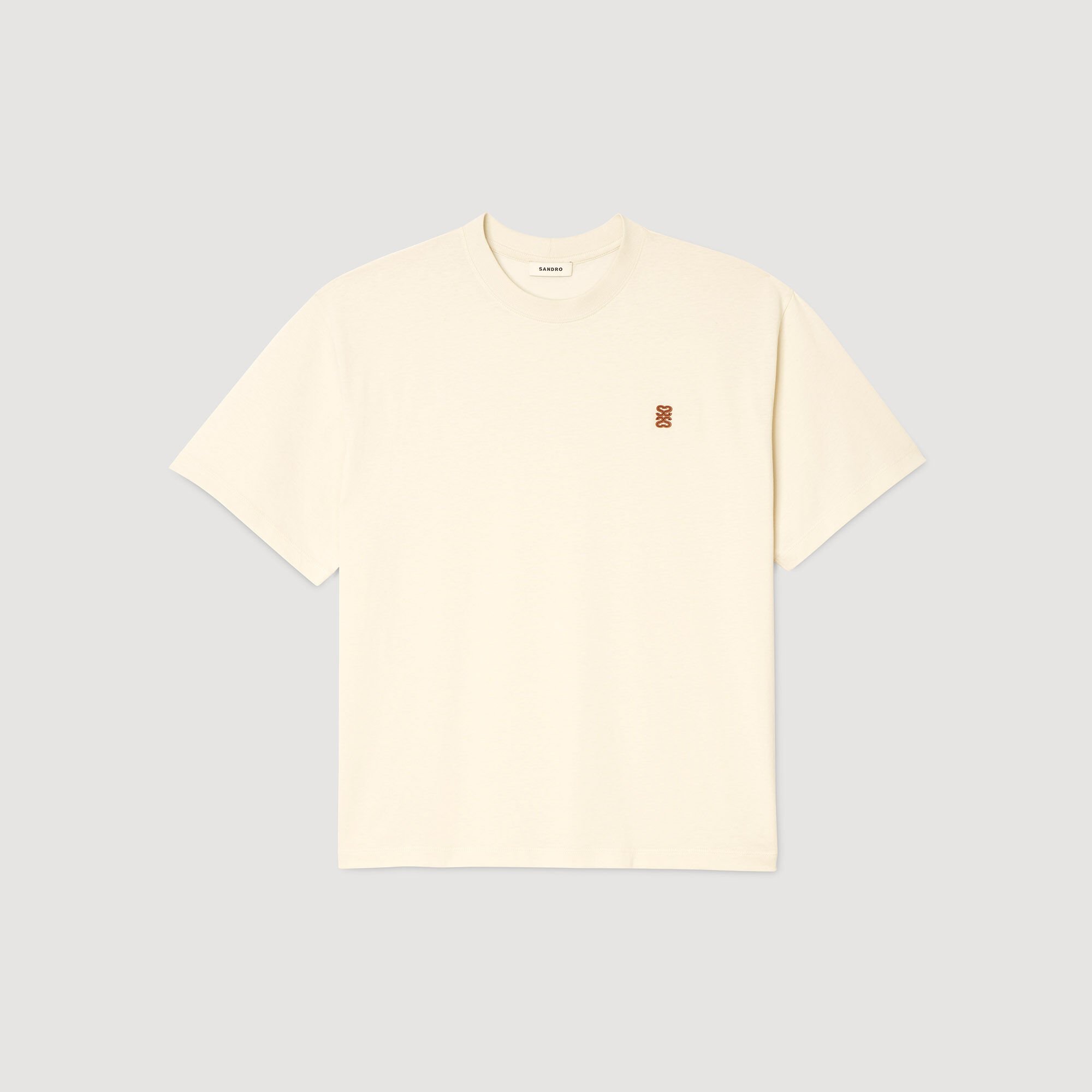 T-shirt à logo en cuir