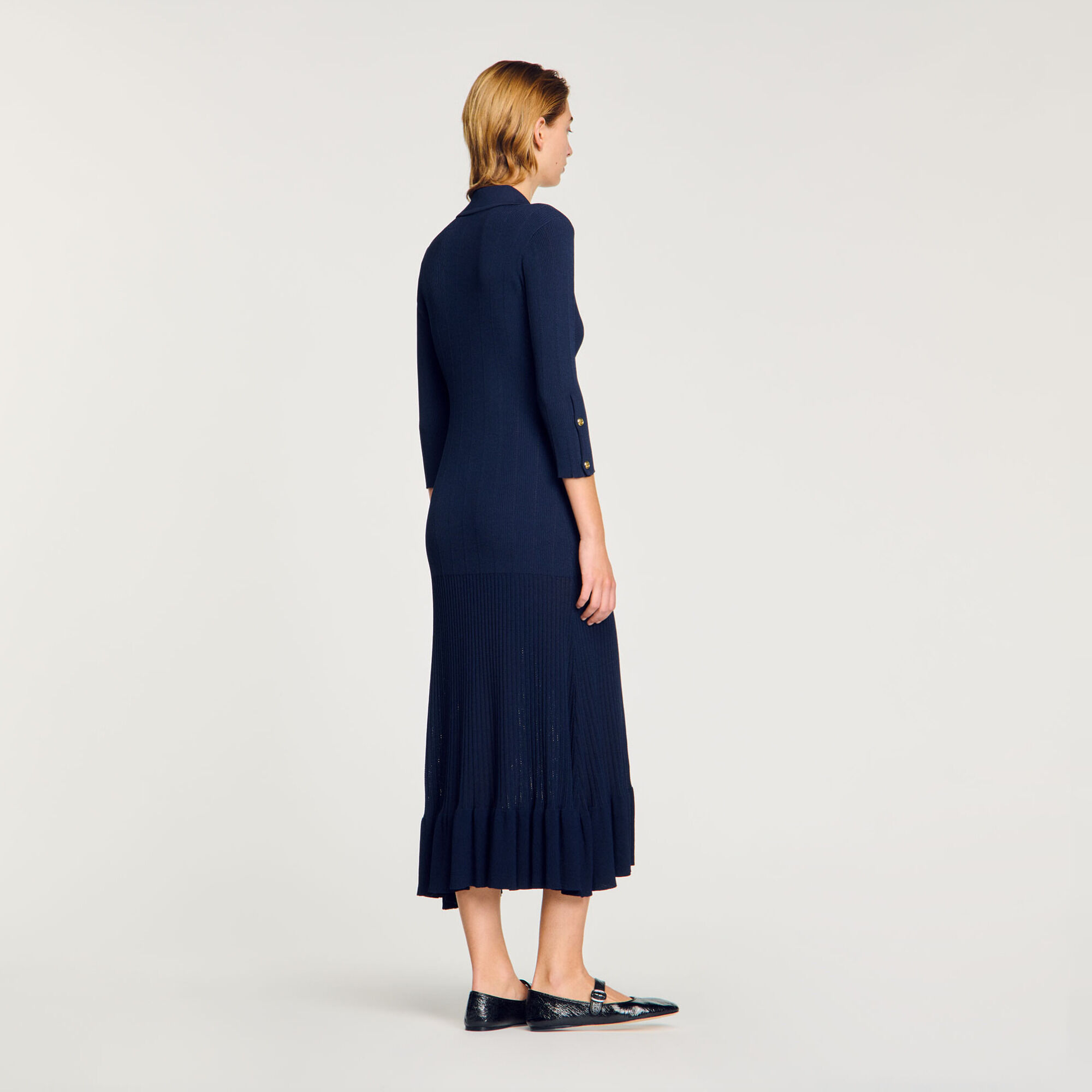 Robe longue en maille - Femme | Sandro Paris