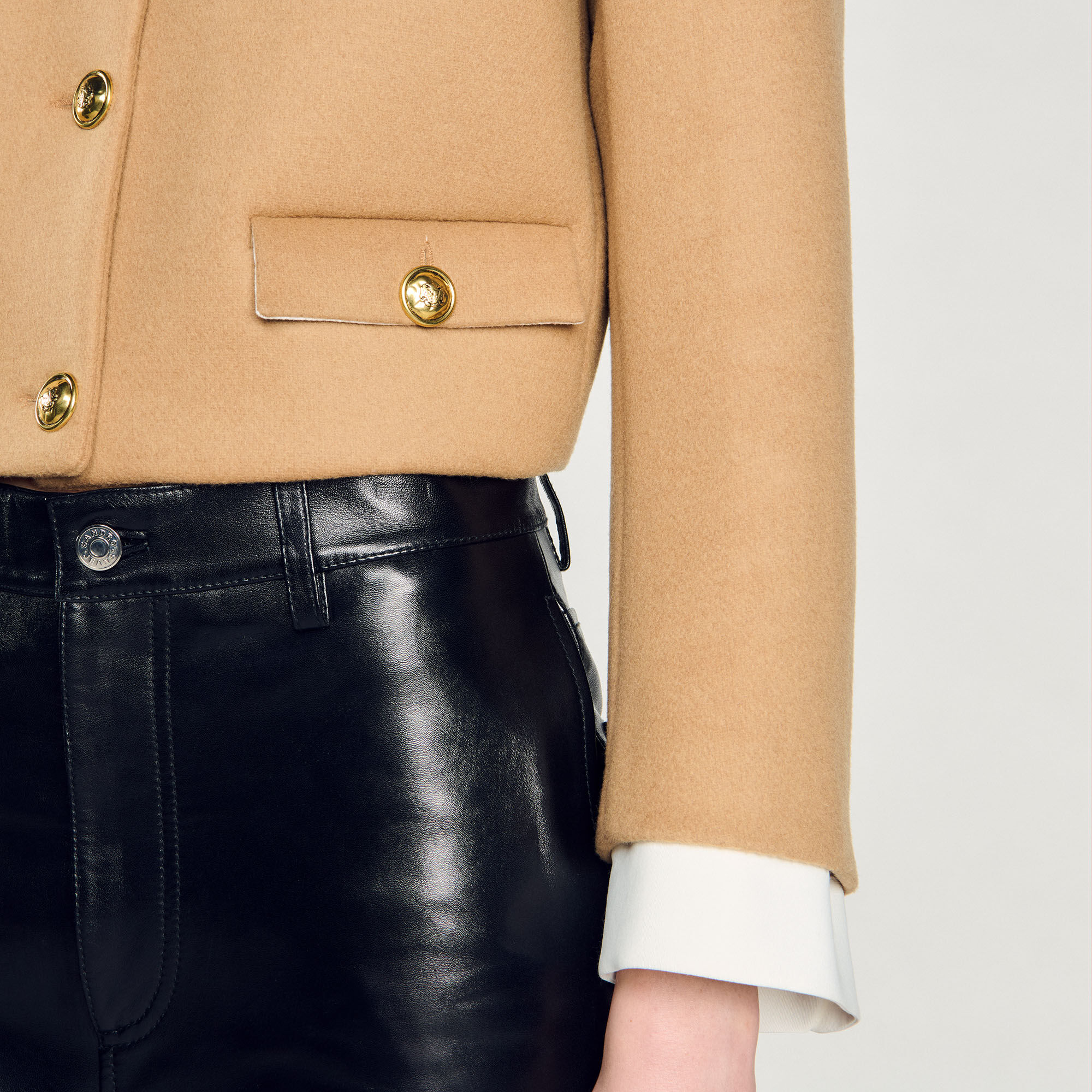 Veste courte en laine mélangée