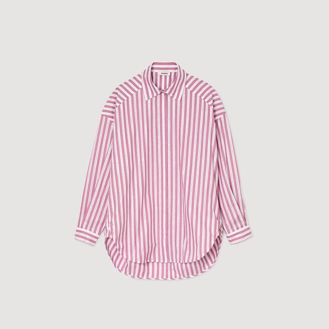 Chemise à rayures strassée