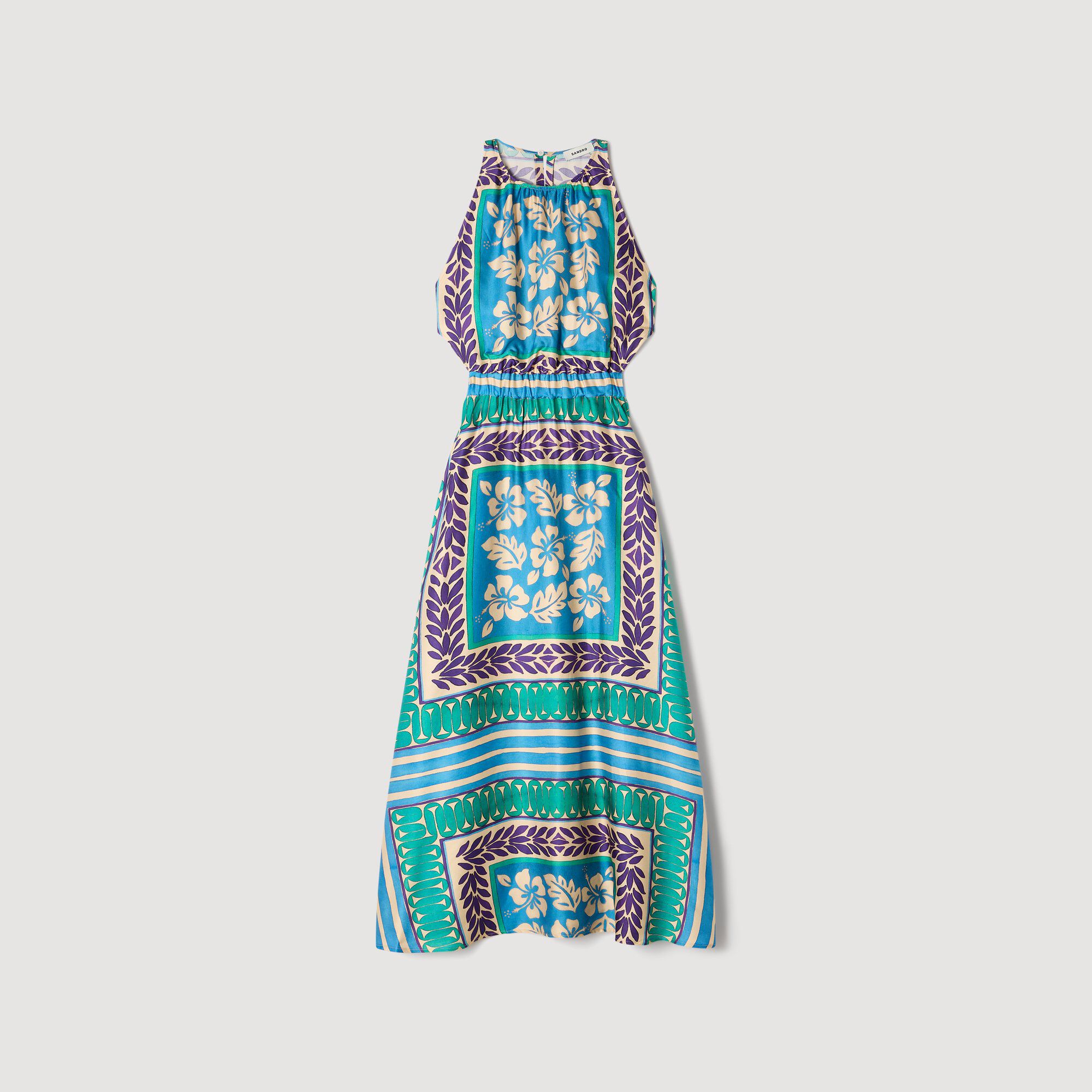 Robe longue imprim&eacute; fleuri