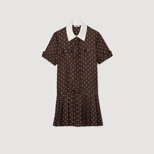 Robe courte satinée imprimée 