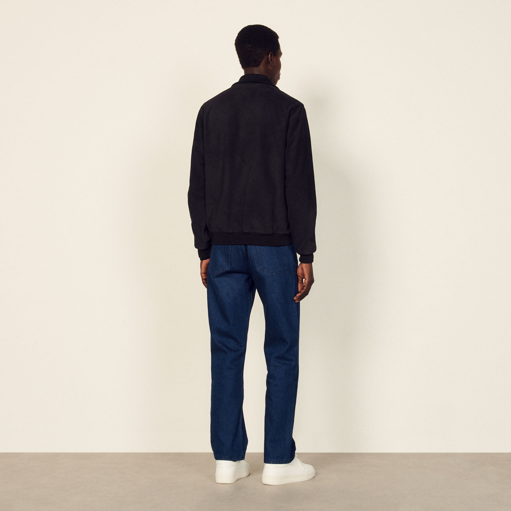 Blouson en cuir Blue Men Sandro Paris