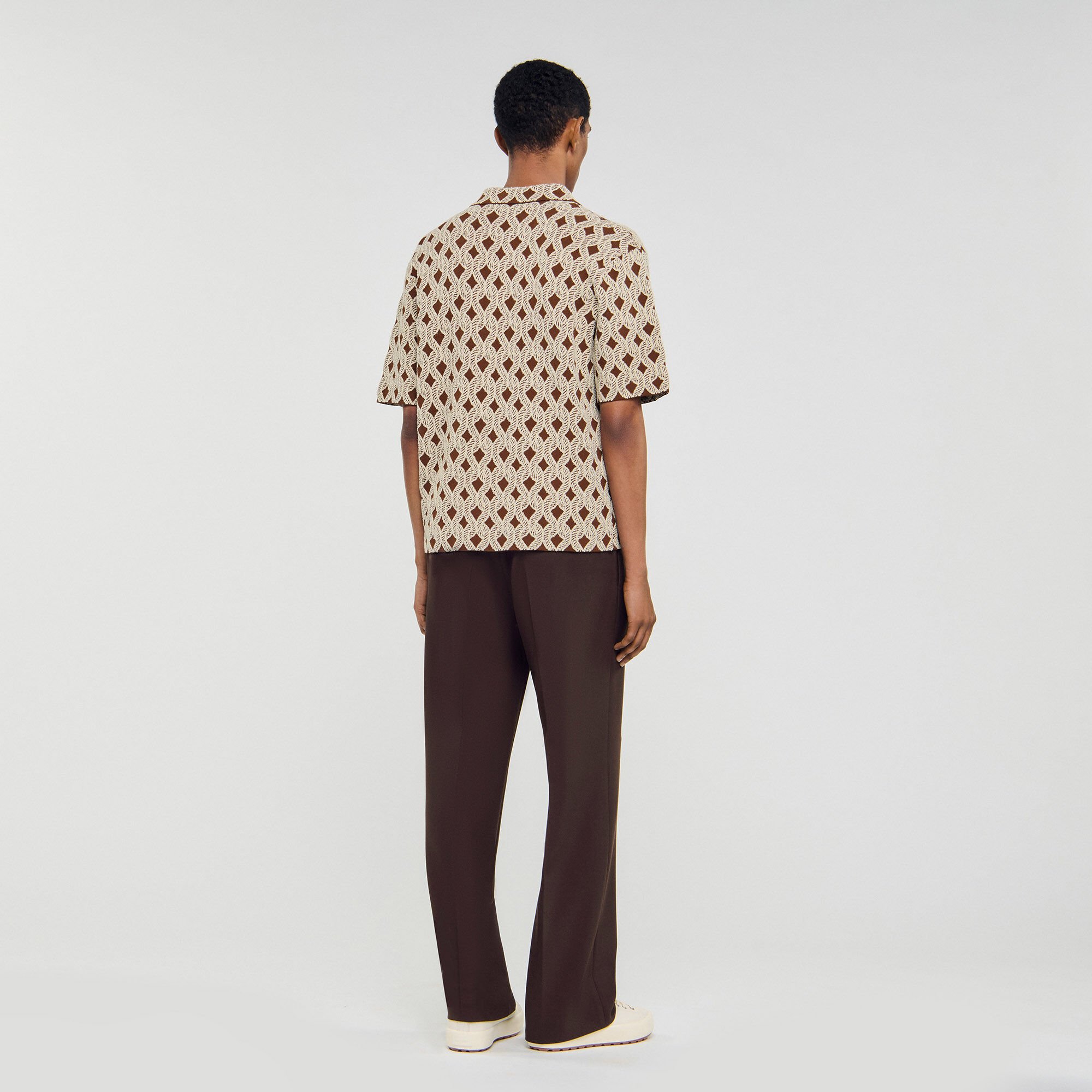 Chemise cardigan à jacquard corde