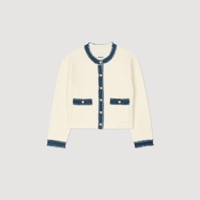 Cardigan à détails denim