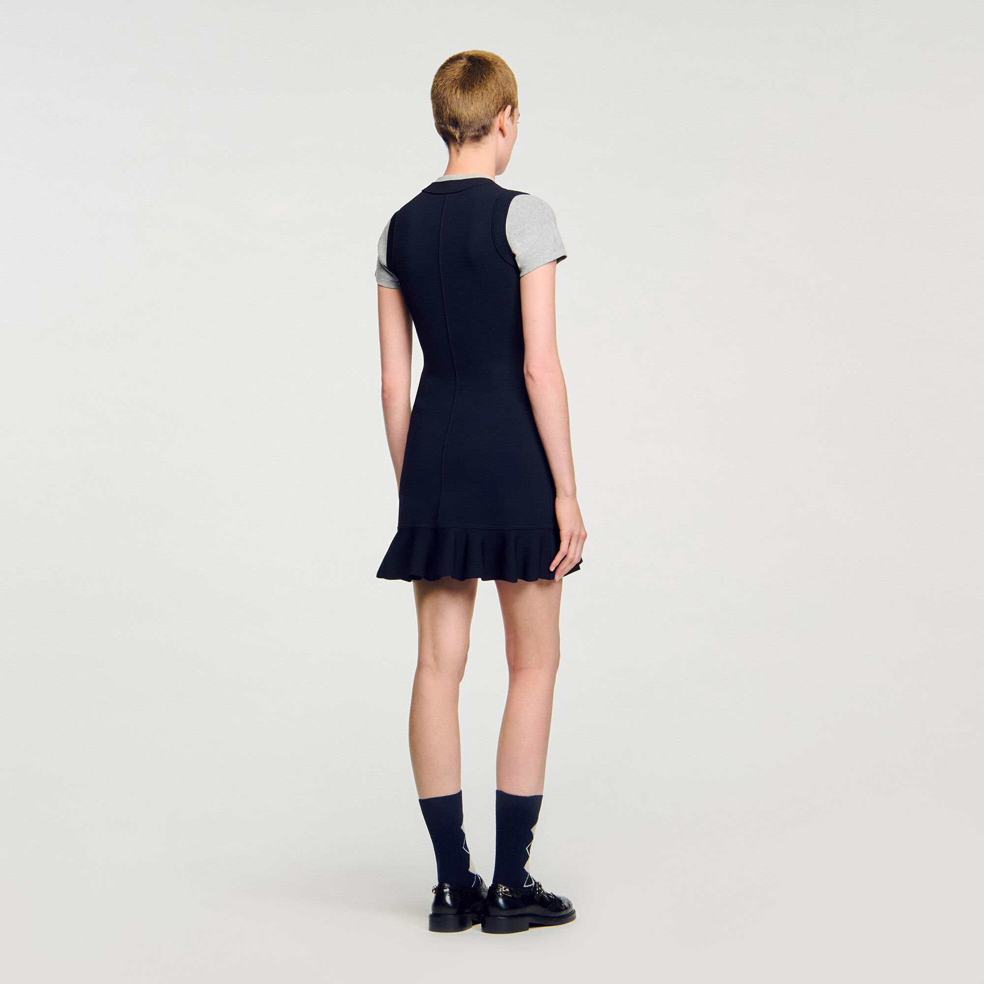 Robe courte en maille 2 en 1