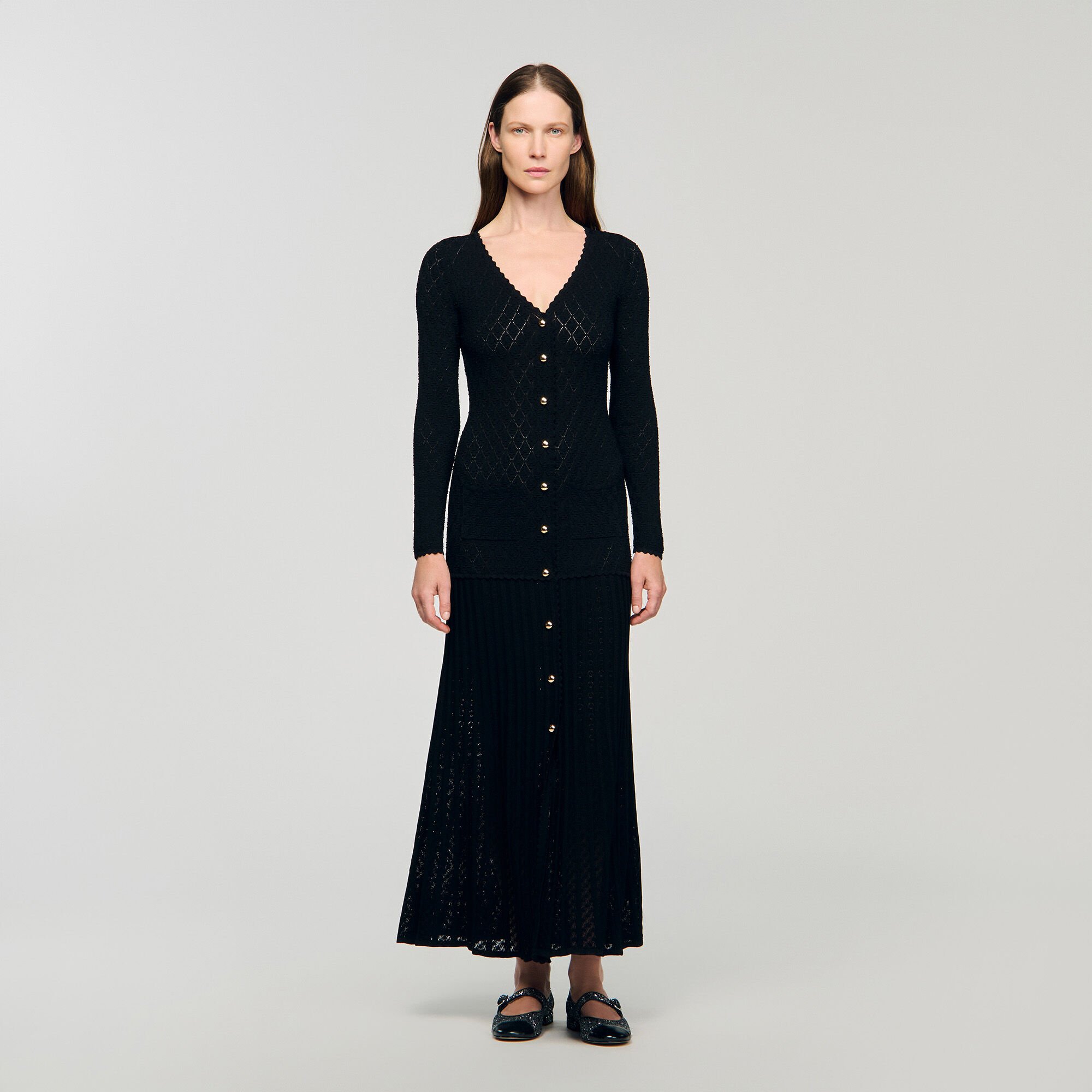 Robe longue en maille fantaisie