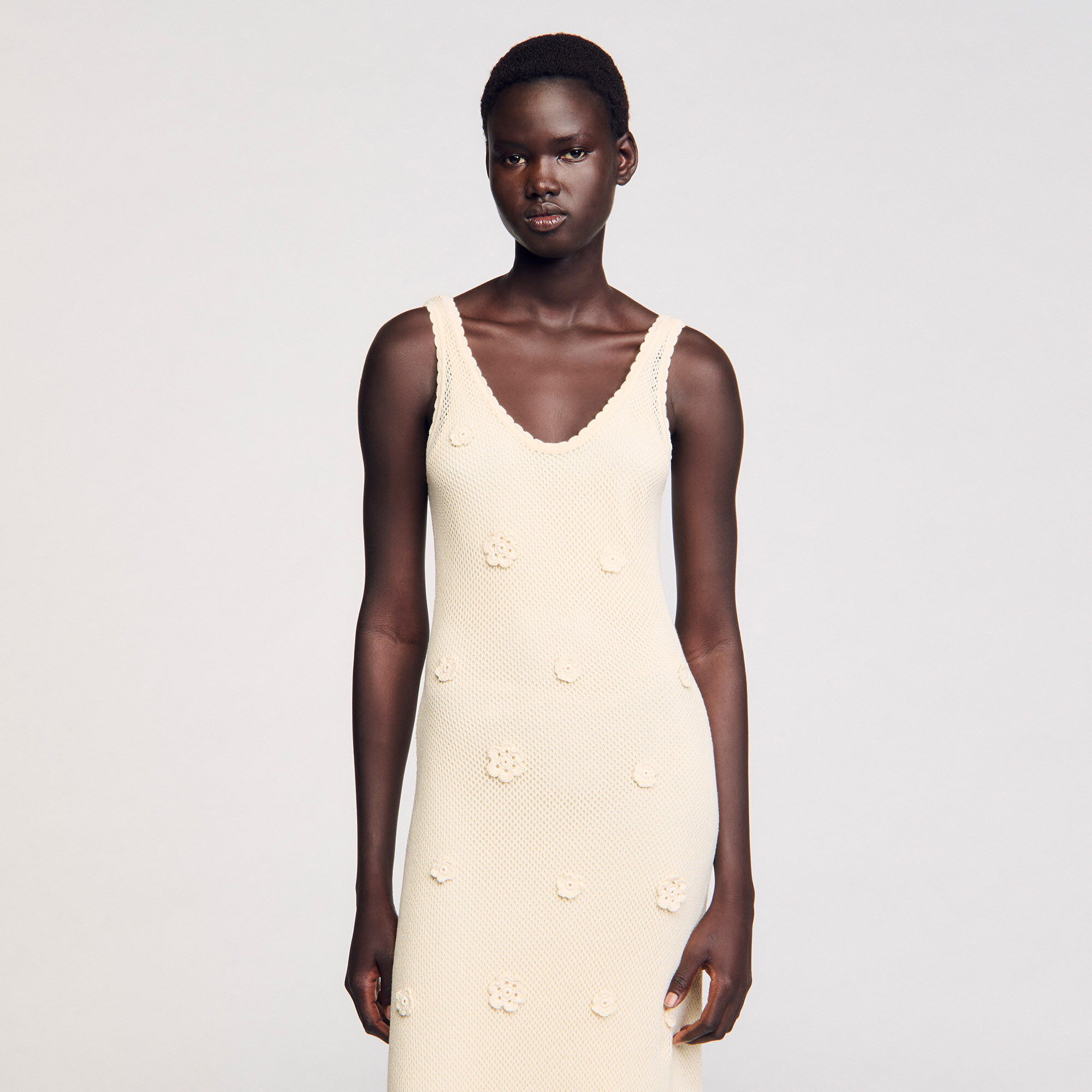 Robe longue en maille 