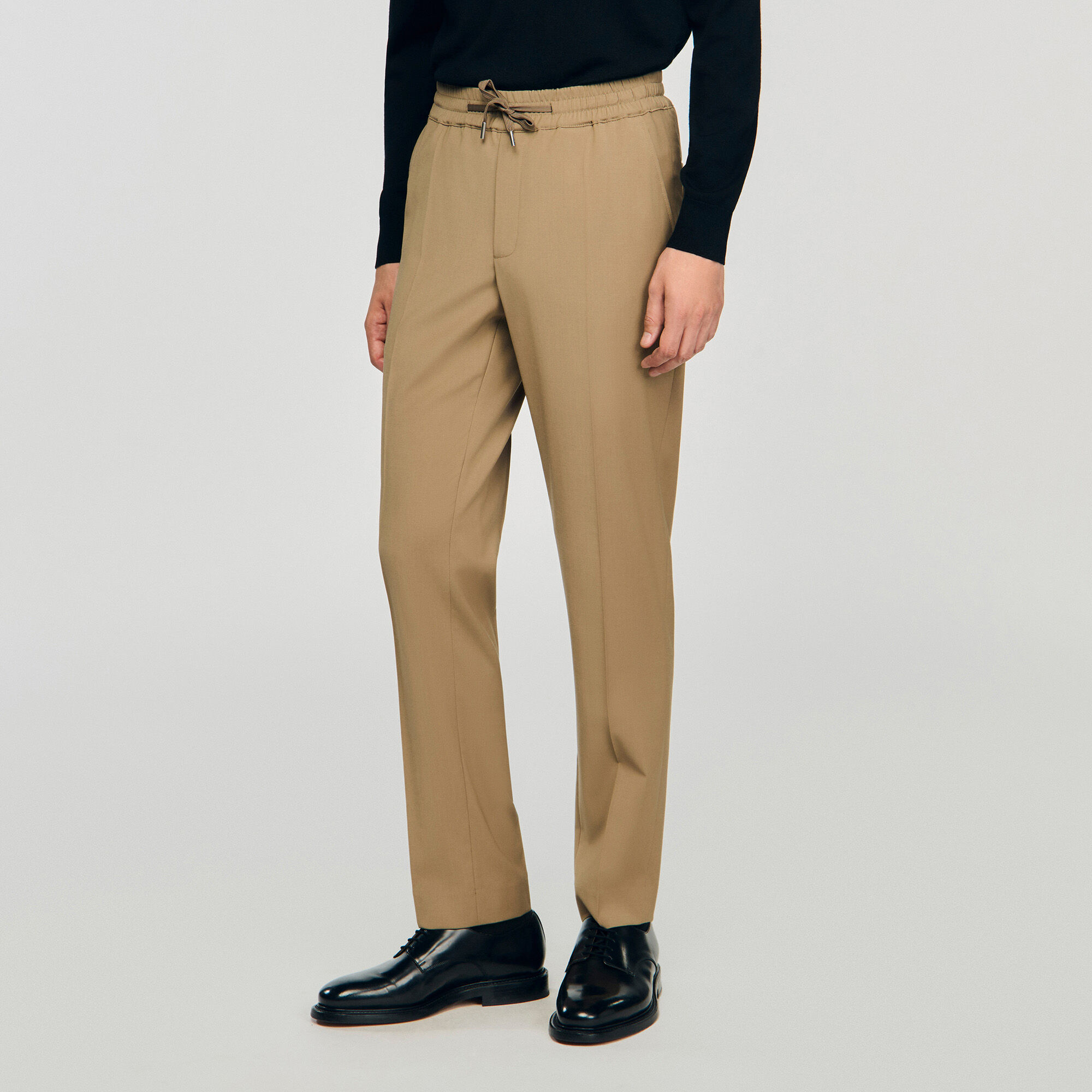 Pantalon élastiqué en laine