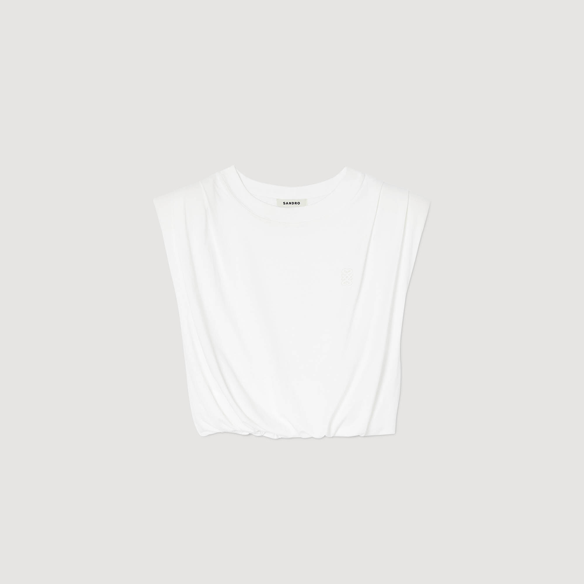 Haut En Soie Et Coton Sandro Taille M - Top Manches Longues Occasion Très Bon état