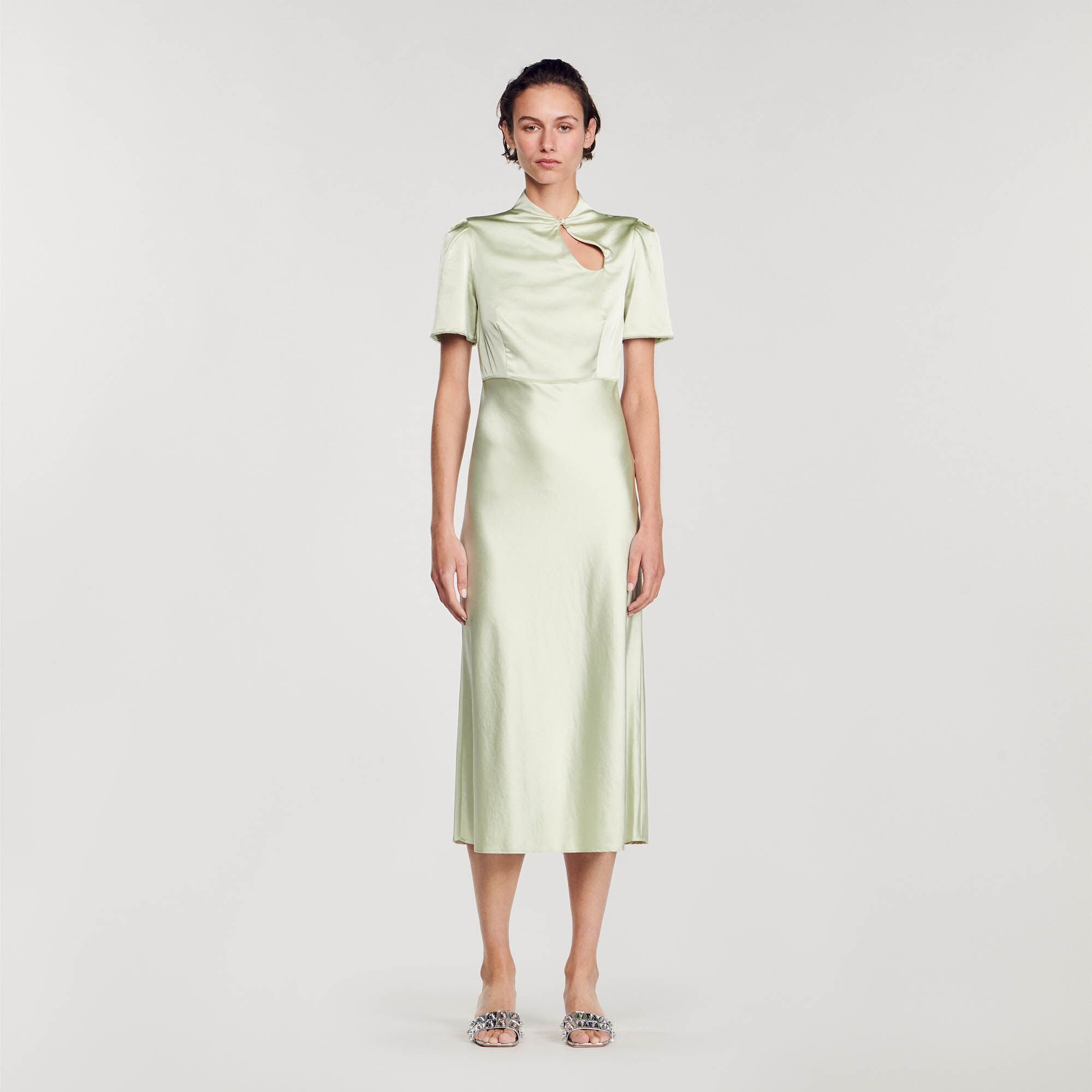 Robe longue verte sandro sale