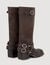 Bottes en cuir à boucles