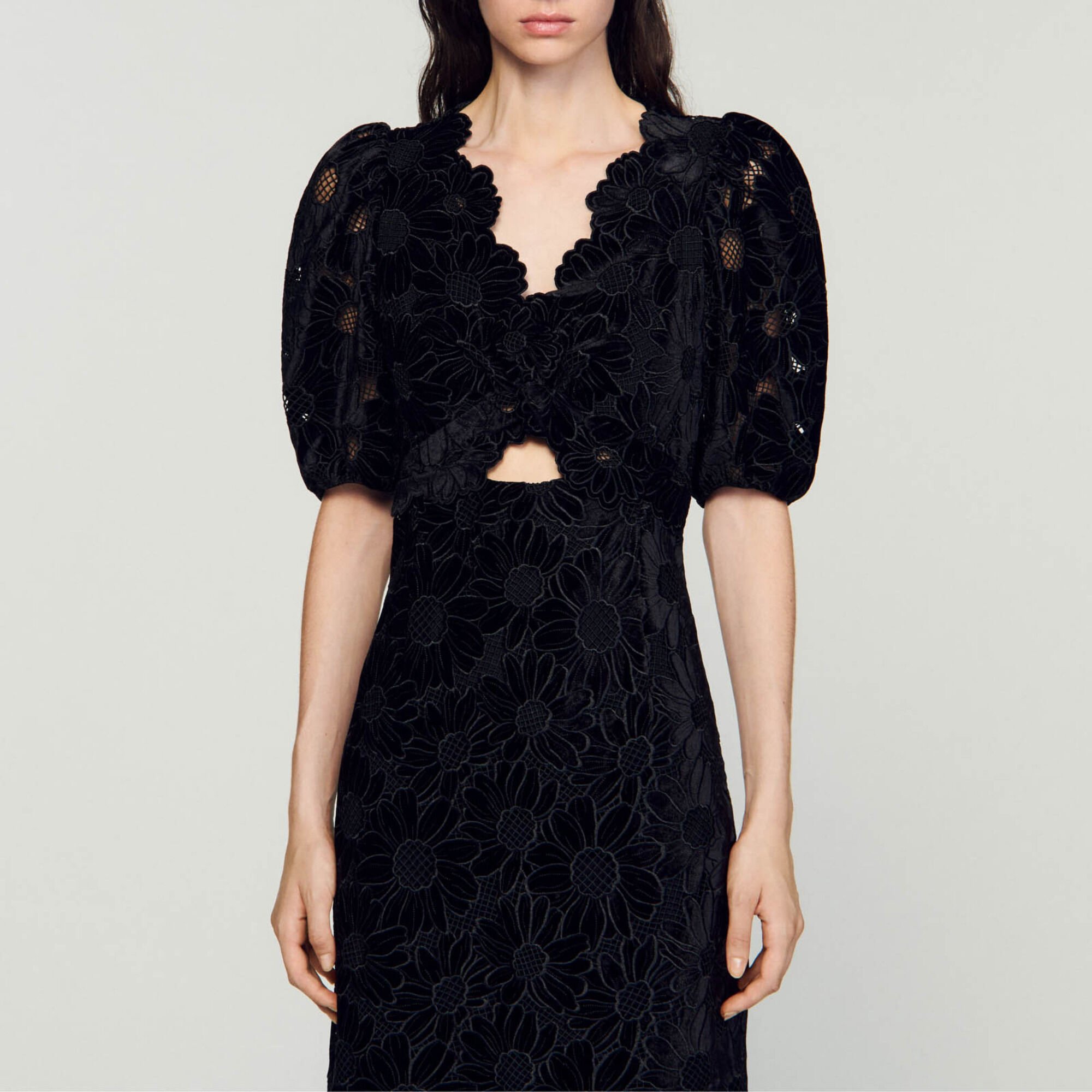 Robe longue en velours