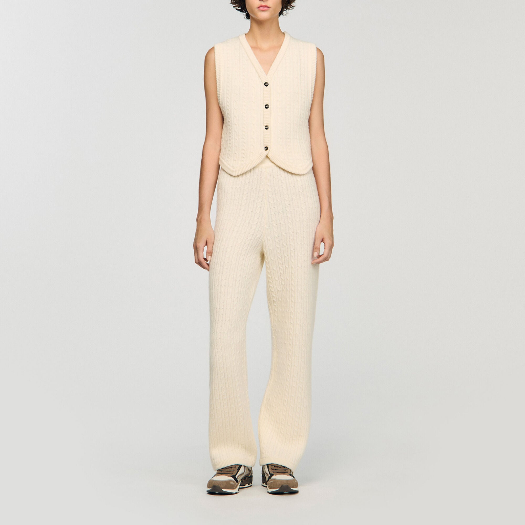 Veston en maille torsad&eacute;e - Femme | Sandro Paris