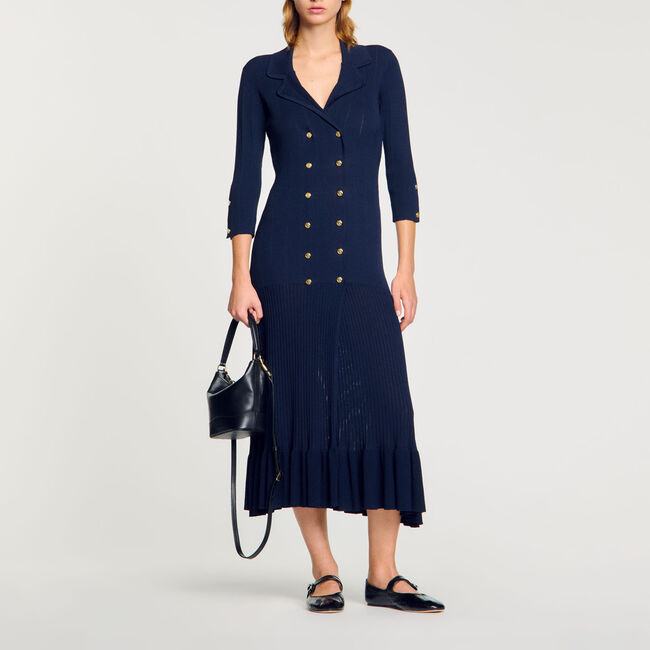 Robe longue en maille - Femme | Sandro Paris