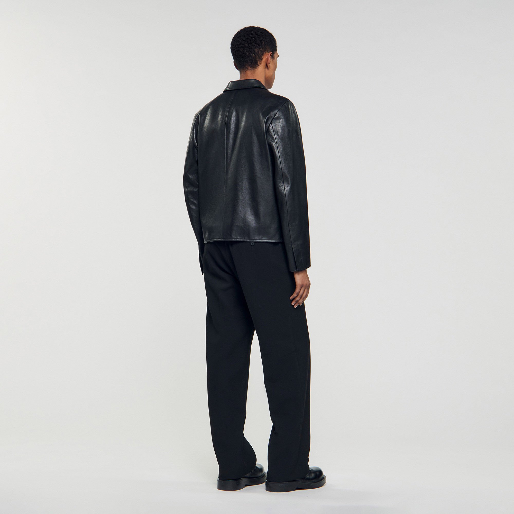 Blouson en cuir zippé