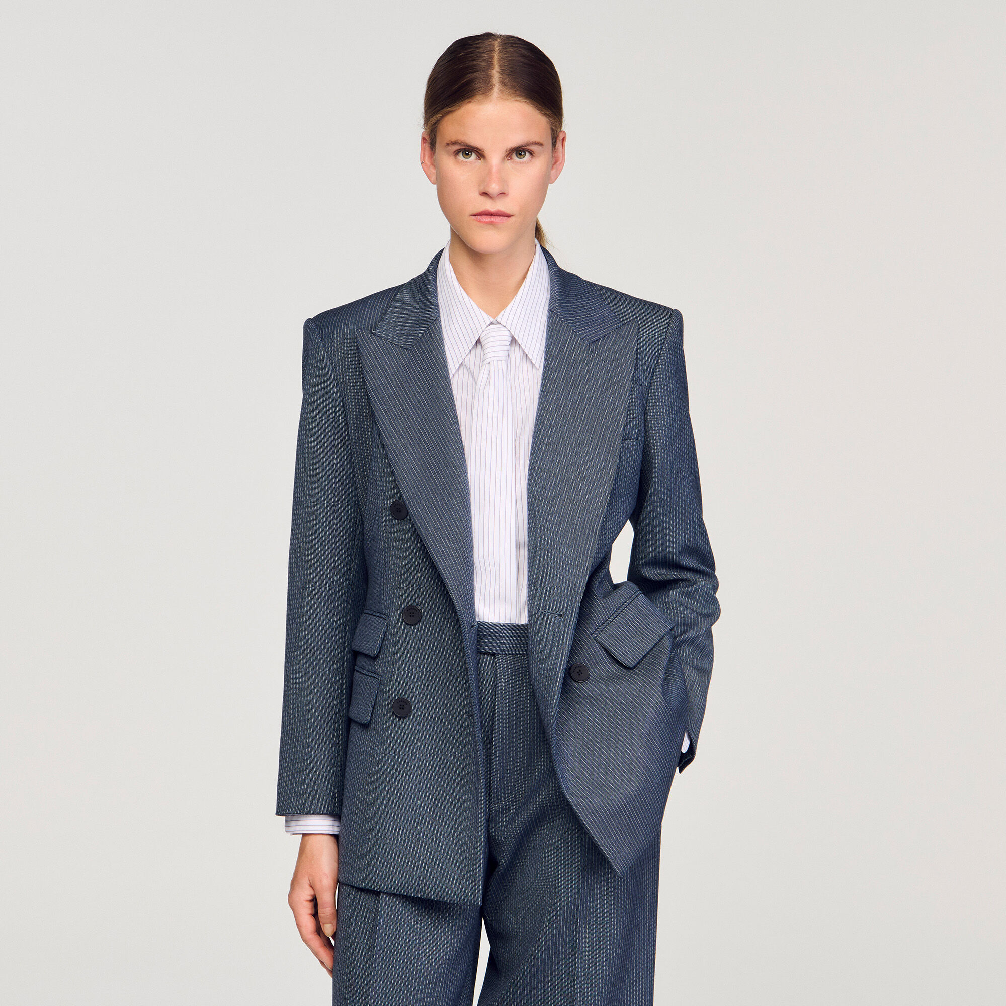 Veste de tailleur à rayures