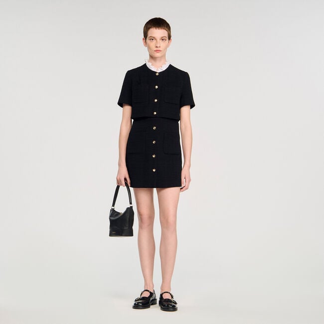 Robe courte à col amovible