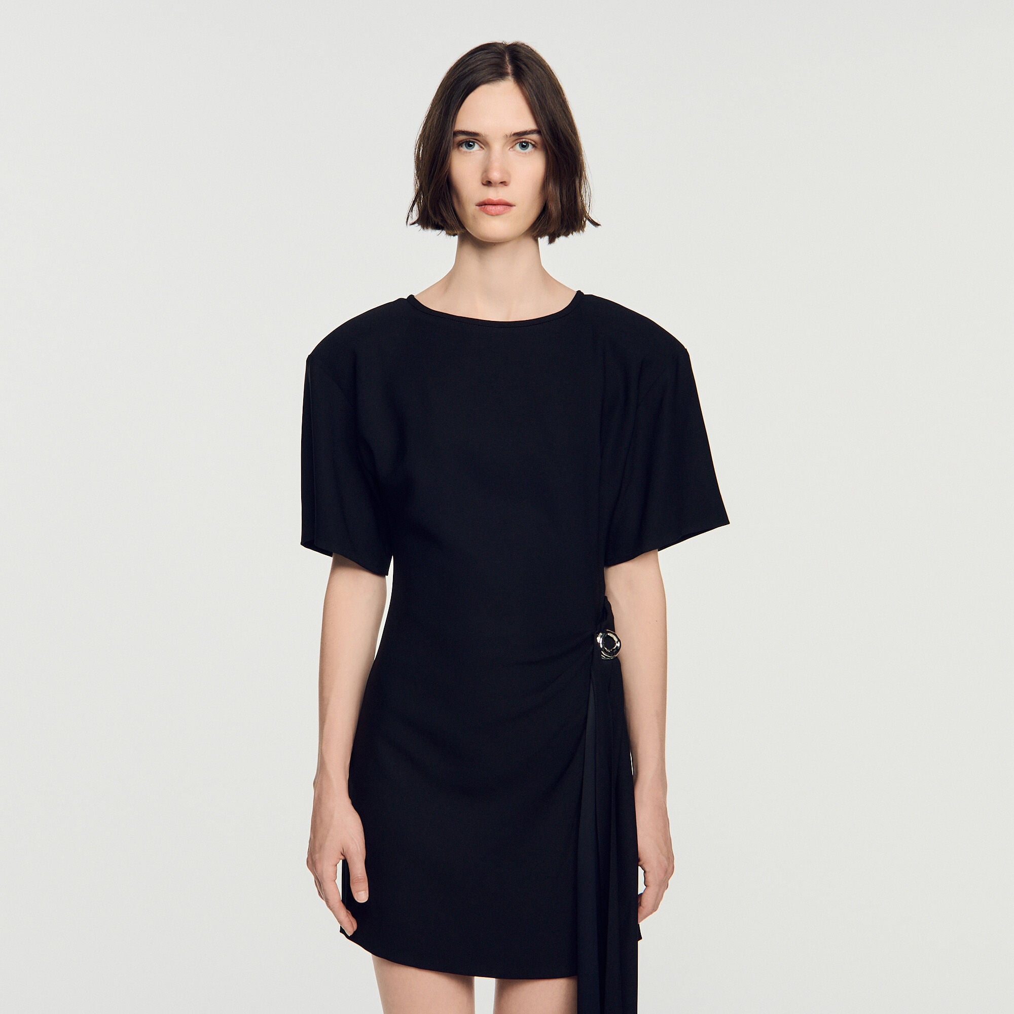 Robe courte drap&eacute;e  - Femme | Sandro Paris
