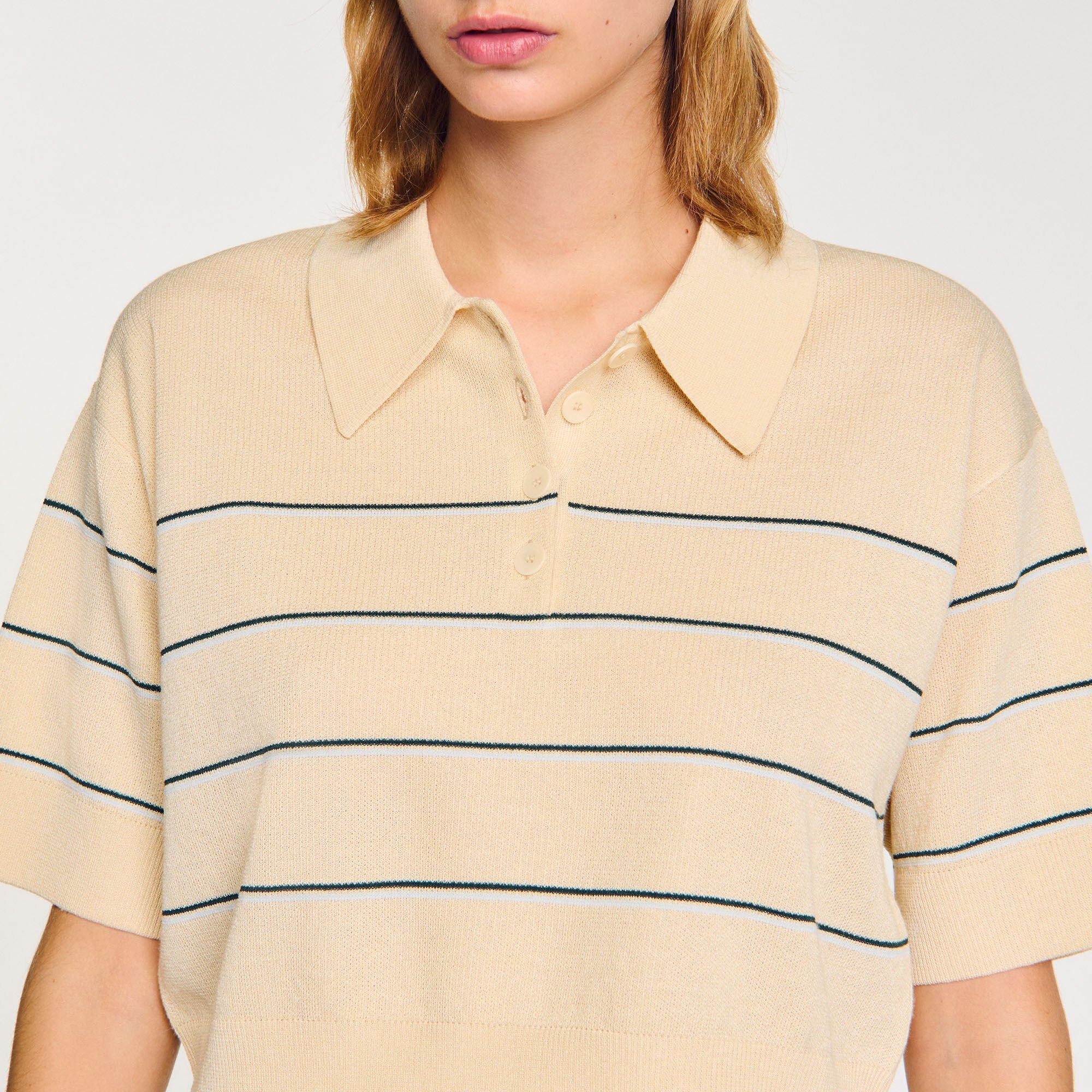 Pull polo à rayures