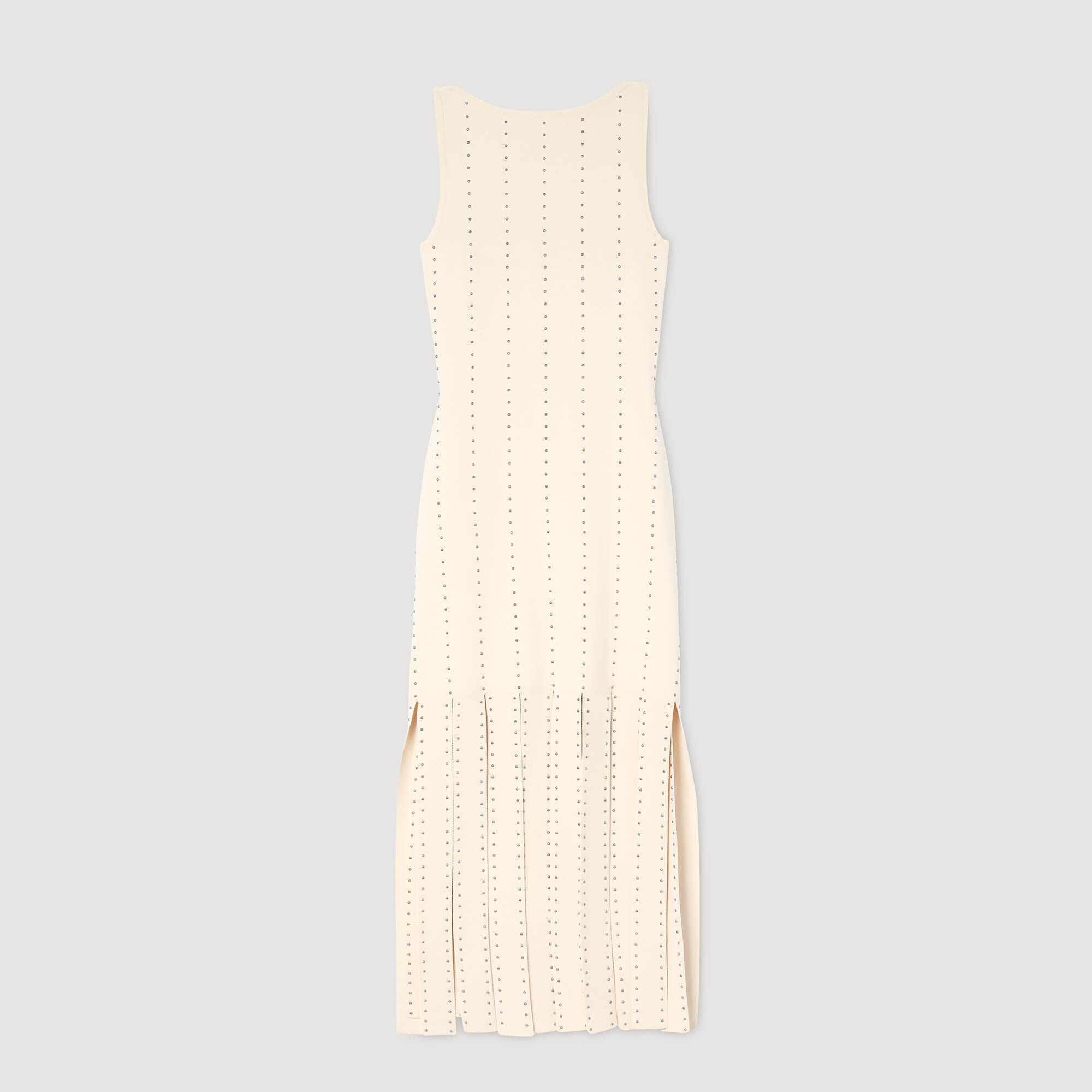 Robe longue en maille à franges