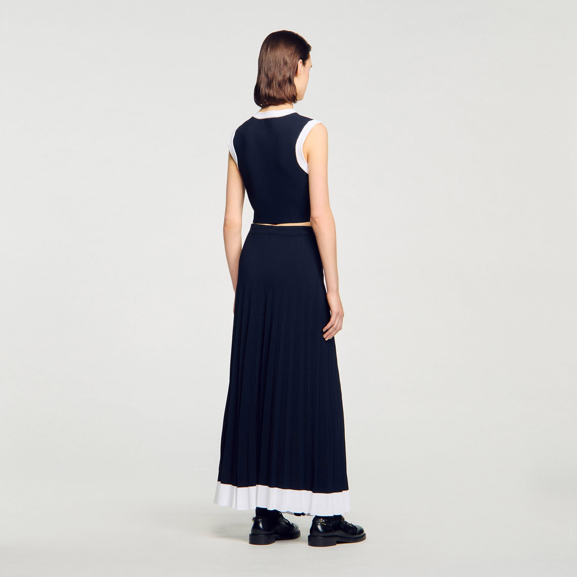 Jupe longue en maille bicolore
