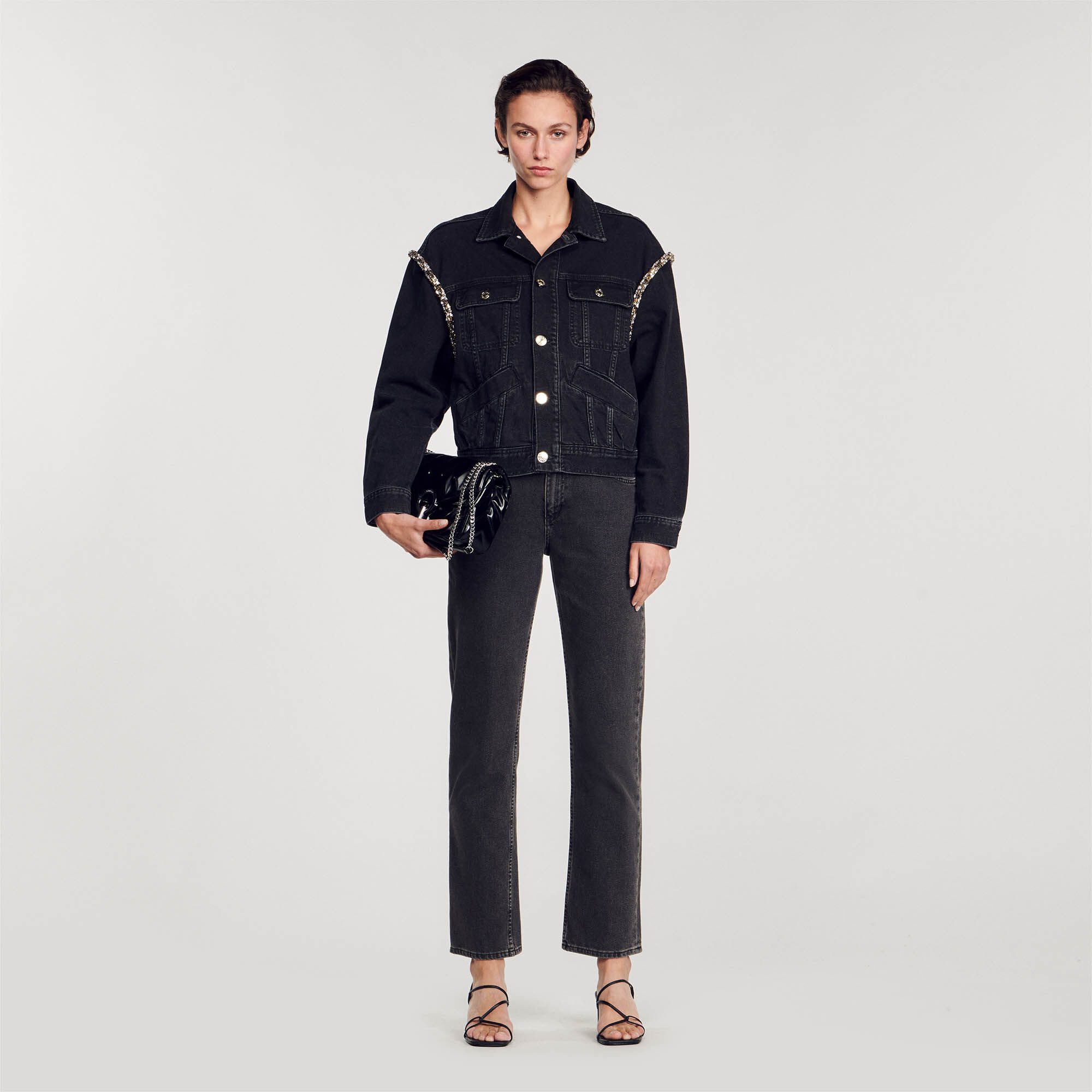 Veste jean noir oversize femme 2025